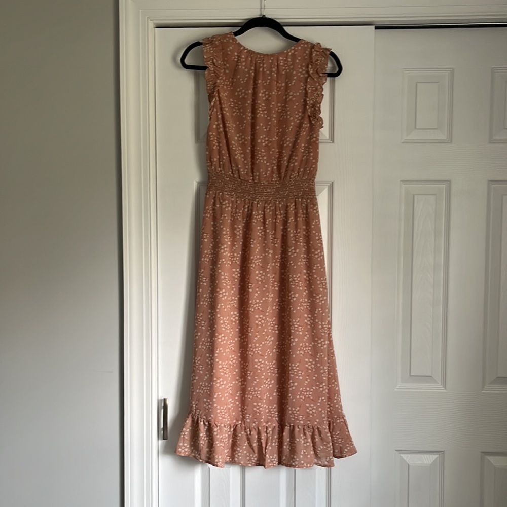 NEVER WORN-M- All in Favor Pink Floral MIDI Dress - Picture 2 of 5